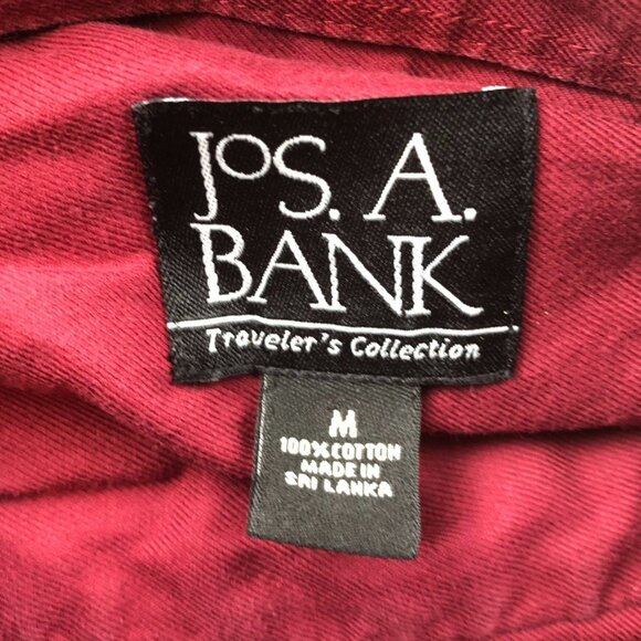 Jos. A. Bank Mens Shirts Medium Travelers Collection Long Sleeve Button Up Red - Picture 3 of 8